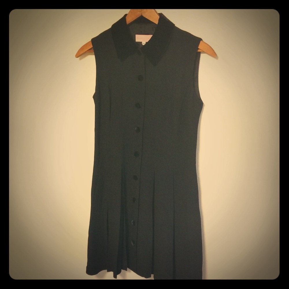 Rouge & Levres Designer Black Dress M Italy 44 Velvet Trim